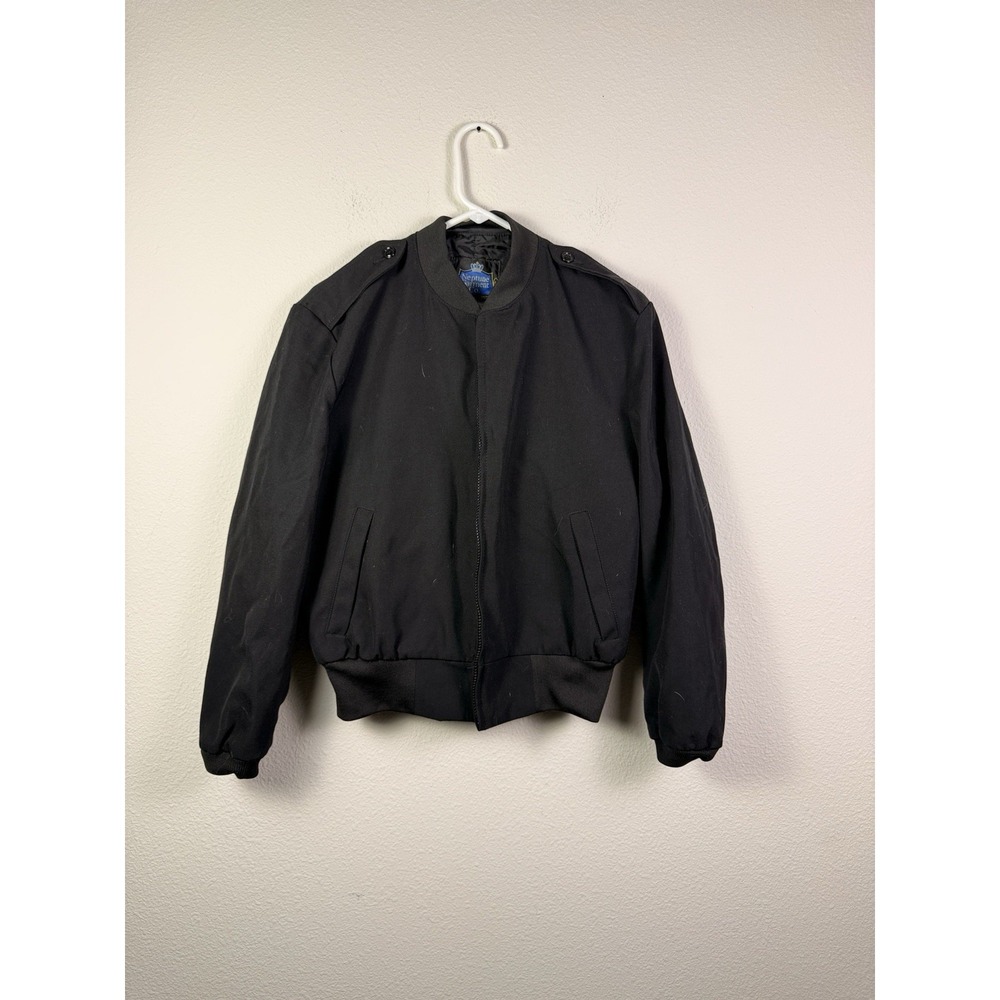 Neptune‎ Garment Co Womens Black Wool Blend Thinsulate Bomber Jacket Size 10 Reg